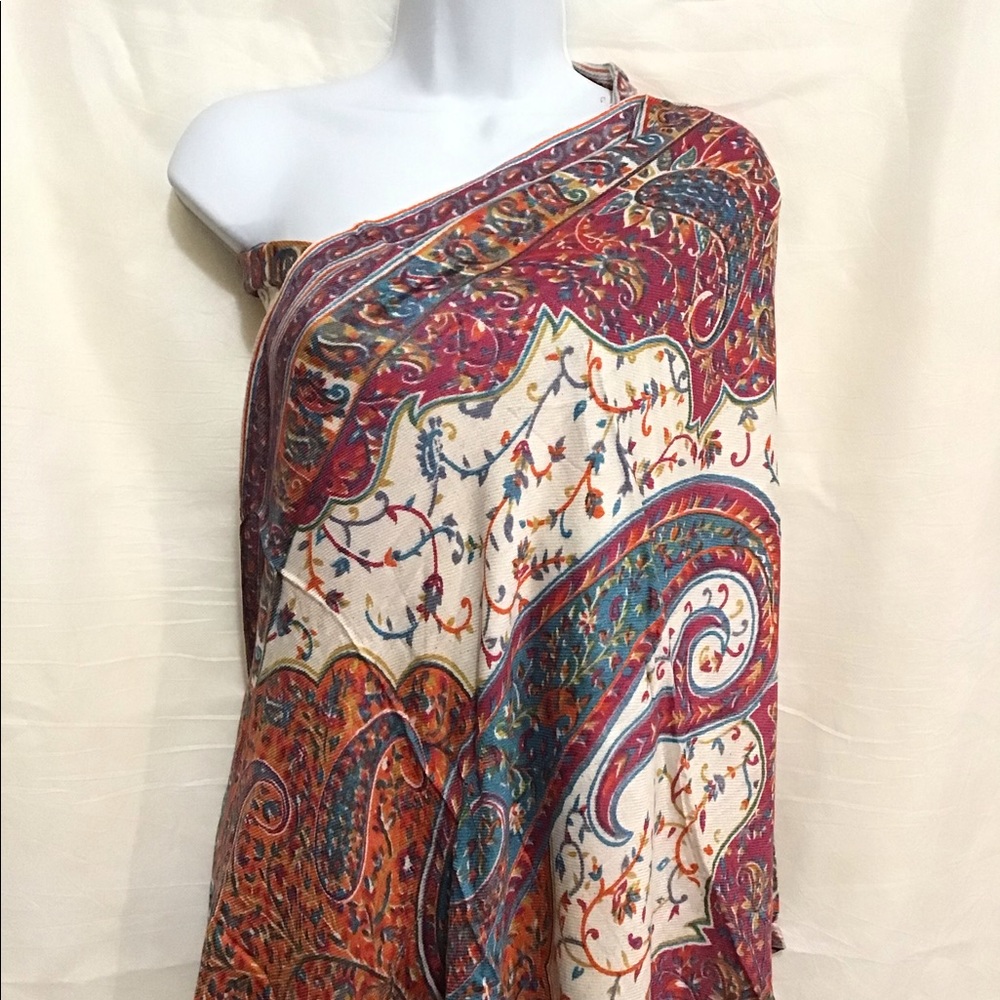 Viscose cotton colorful paisley printed stole